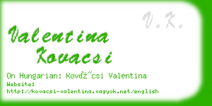 valentina kovacsi business card